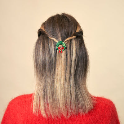 【Coucou Suzette】Christmas Wreath Hair Clip クリスマスリースヘアクリップ（Sub Image-5） | Coucoubebe/ククベベ