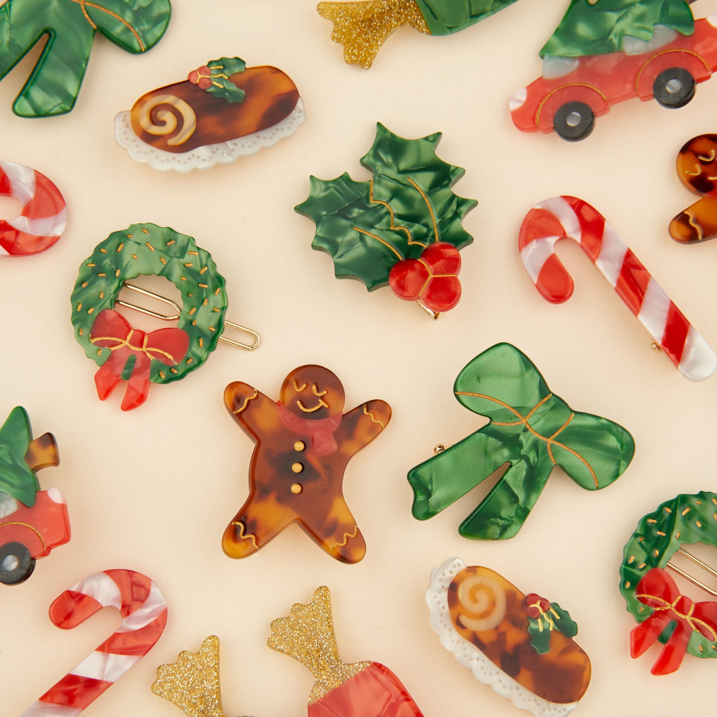 【Coucou Suzette】Green Ribbon Hair Clip グリーンリボンヘアクリップ  | Coucoubebe/ククベベ