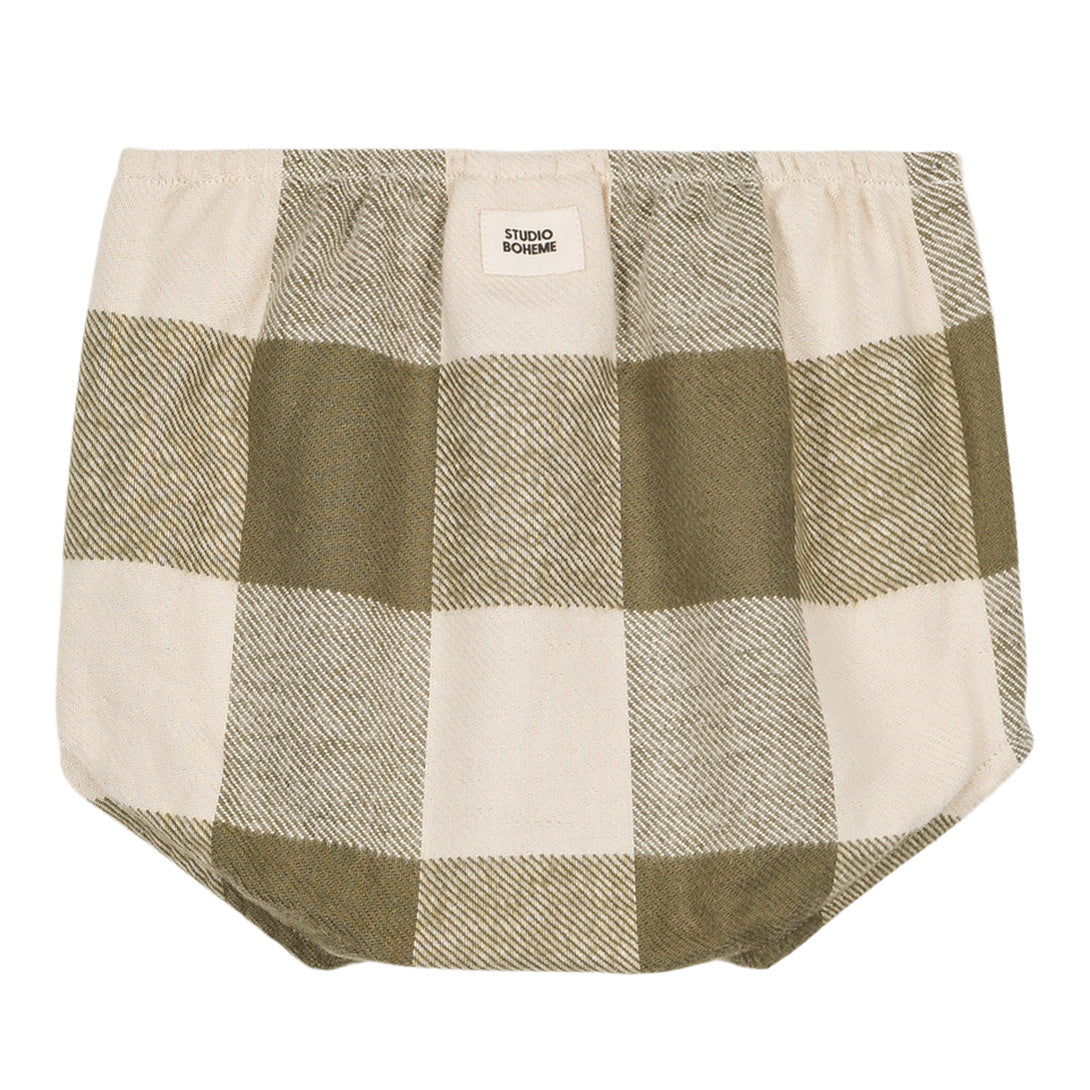 【STUDIO BOHEME】【9月上旬発送】AMI BLOOMER KAKI GINGHAM ブルマ 6m,12m,18m  | Coucoubebe/ククベベ