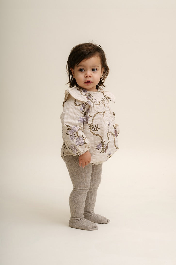 【garbo&friends】Tree of Life Seersucker LS Romper ロンパース 0-2m,2-6m,6-12m  | Coucoubebe/ククベベ