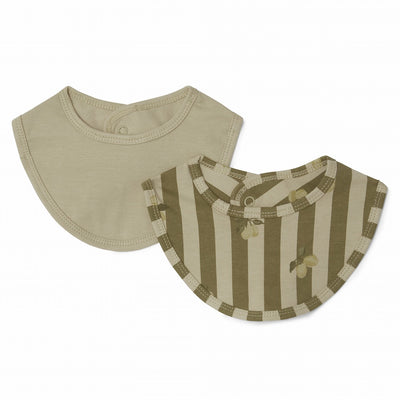 【garbo&friends】Stripe Prune Jersey Bib 2pcs ビブ2枚セット（Sub Image-1） | Coucoubebe/ククベベ