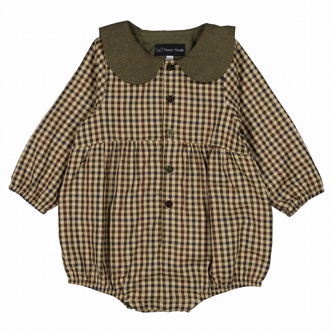 【Maison Marelle】Romper BAC gingham ロンパース 2m,18m,24m  | Coucoubebe/ククベベ