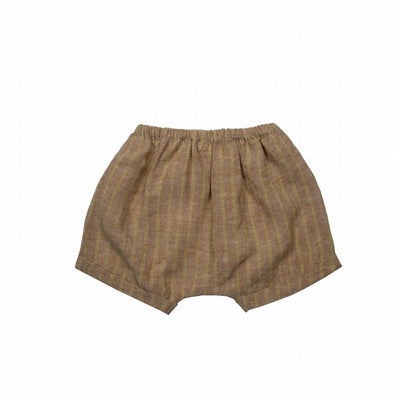 【SUUKY】【30%OFF】Striped Linen Baby Shorts Golden Brown Avocado ショートパンツ 12/18m,18/24m（Sub Image-2） | Coucoubebe/ククベベ