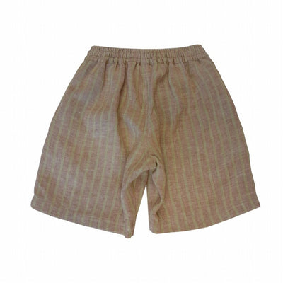 【SUUKY】【30%OFF】Striped Linen Shorts Golden Brown Avocado ショートパンツ 2y,4y,6y（Sub Image-2） | Coucoubebe/ククベベ