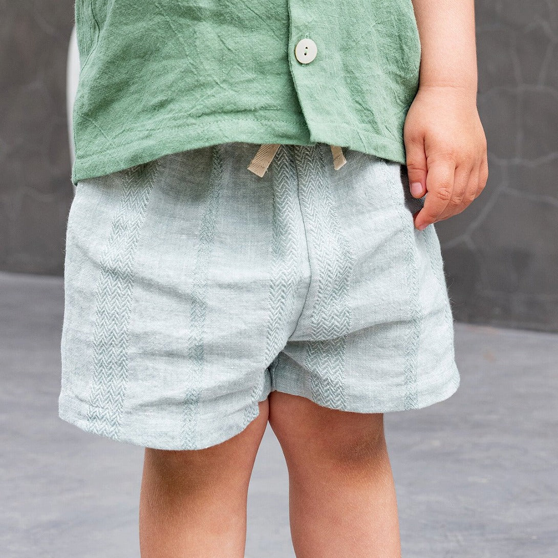 【SUUKY】【30%OFF】Textured Linen Long Shorts Green Linen ロングショーツ 2y,4y,6y  | Coucoubebe/ククベベ