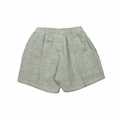 【SUUKY】【30%OFF】Textured Linen Long Shorts Green Linen ロングショーツ 2y,4y,6y（Sub Image-2） | Coucoubebe/ククベベ