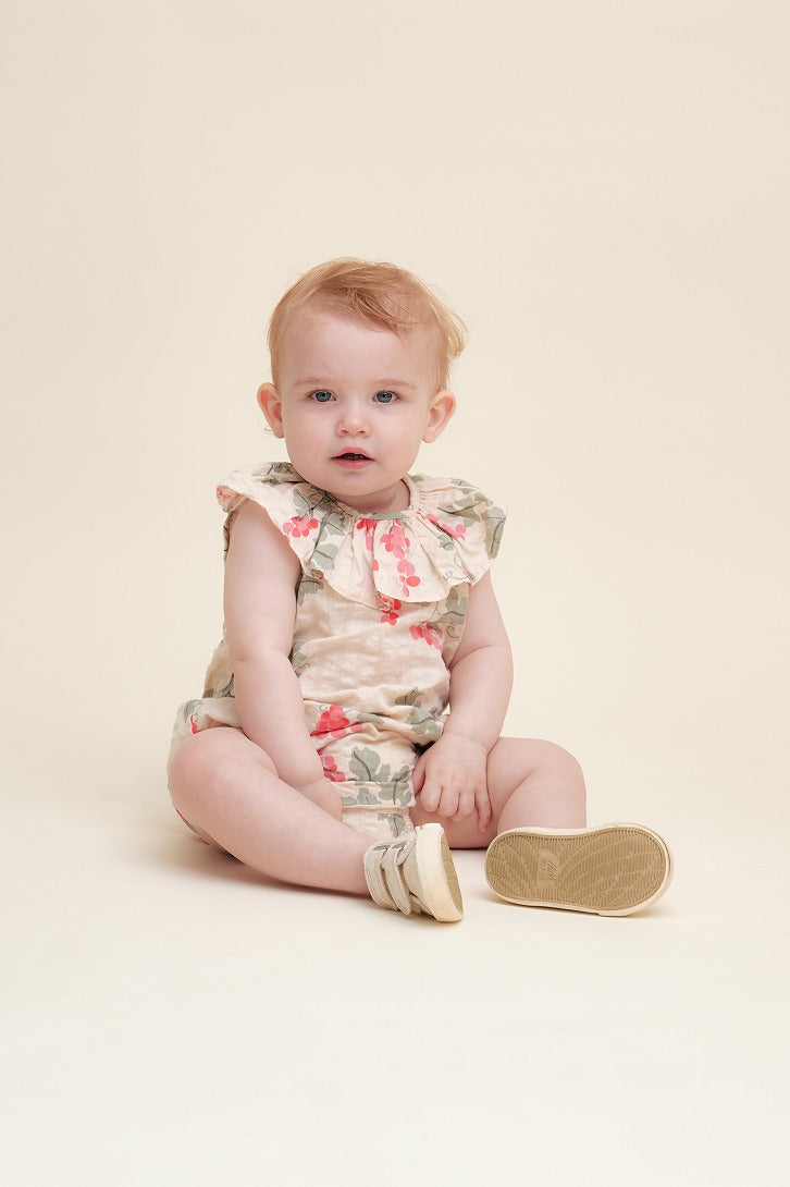 【garbo&friends】Grapes Pink Seersucker Collar Romper ロンパース 2-6m,6-12m  | Coucoubebe/ククベベ