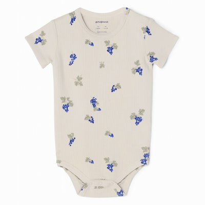 【garbo&friends】Grapes Ecru Structured SS Body ロンパース 2-6m,6-12m（Sub Image-1） | Coucoubebe/ククベベ