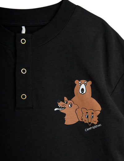 【mini rodini】Camp Rodini sp ss grandpa Black 半袖Tシャツ 80/86,92/98,104/110（Sub Image-3） | Coucoubebe/ククベベ
