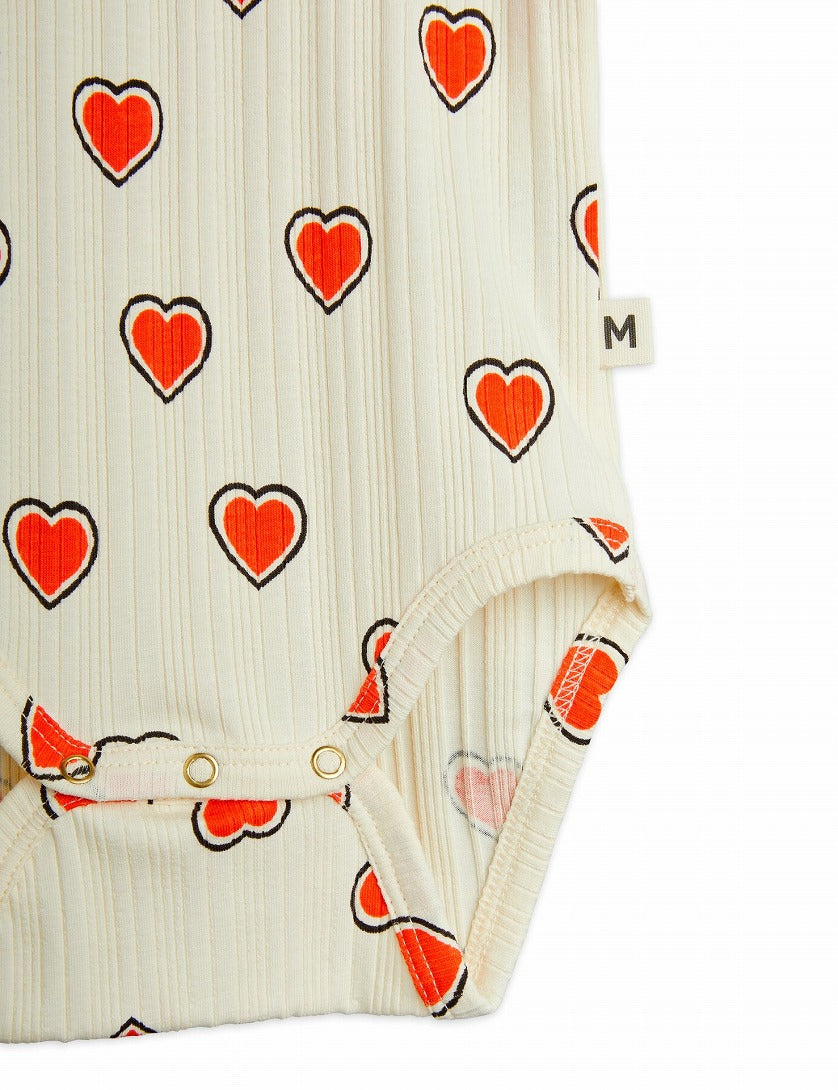 mini rodini】【40%OFF】Outlined hearts aop baby set Offwhite 