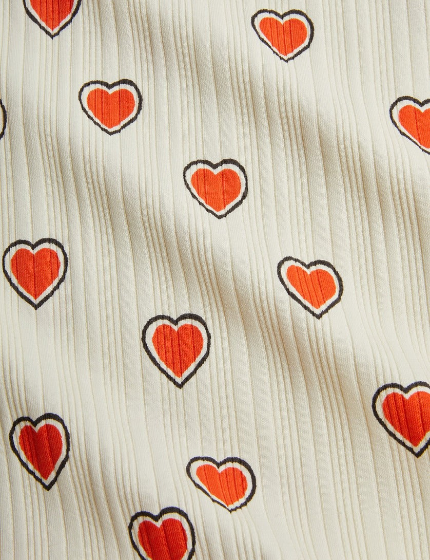 【mini rodini】Outlined hearts aop baby set Offwhite ベビー服セット 68/74,80/86  | Coucoubebe/ククベベ