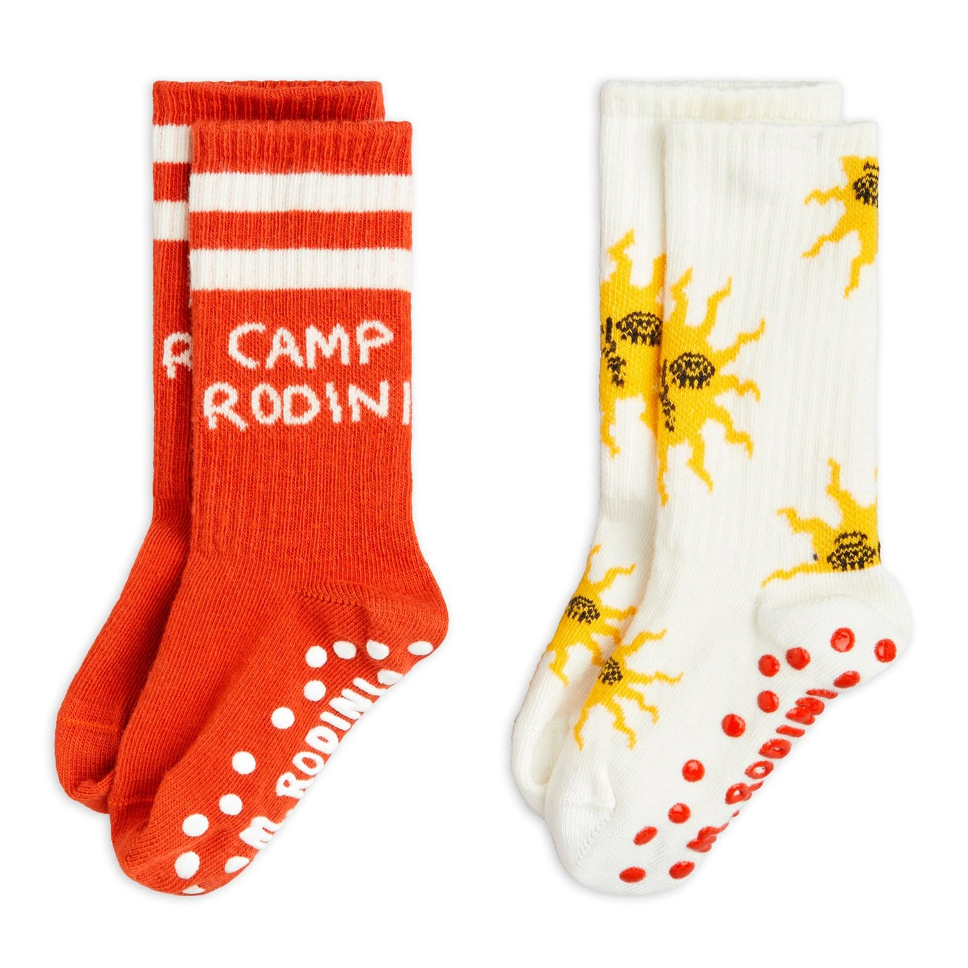 【mini rodini】Sun 2-pack anti-slip socks Multi 靴下 16/19,20/23,24/27  | Coucoubebe/ククベベ