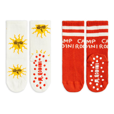 【mini rodini】Sun 2-pack anti-slip socks Multi 靴下 16/19,20/23,24/27（Sub Image-2） | Coucoubebe/ククベベ