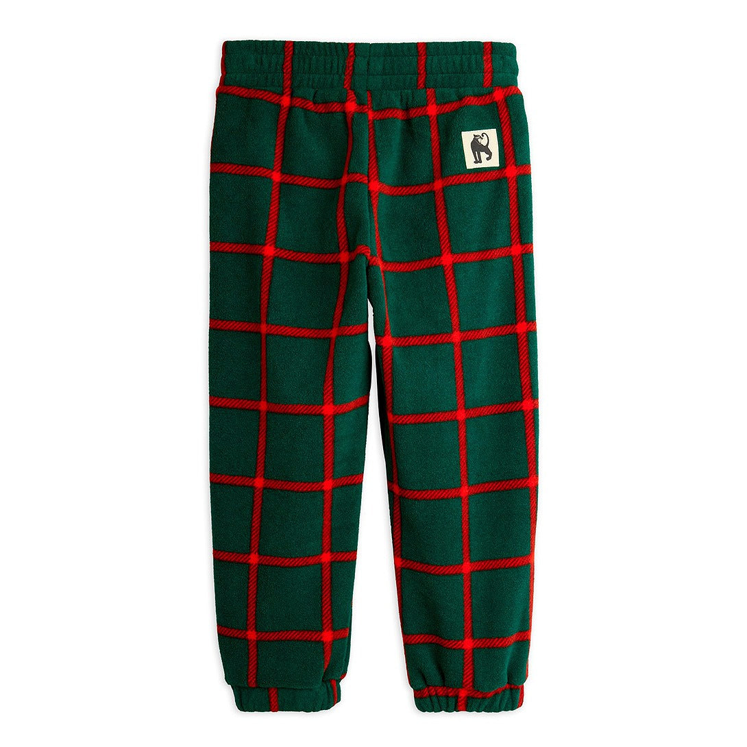 【mini rodini】Plaid aop fleece trousers Green パンツ 80/86,92/98,104/110,116/122  | Coucoubebe/ククベベ
