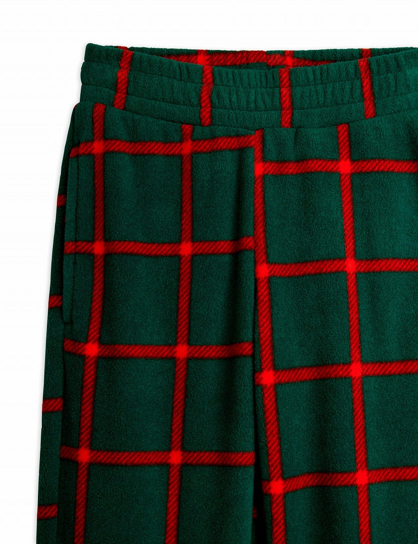 【mini rodini】Plaid aop fleece trousers Green パンツ 80/86,92/98,104/110,116/122  | Coucoubebe/ククベベ