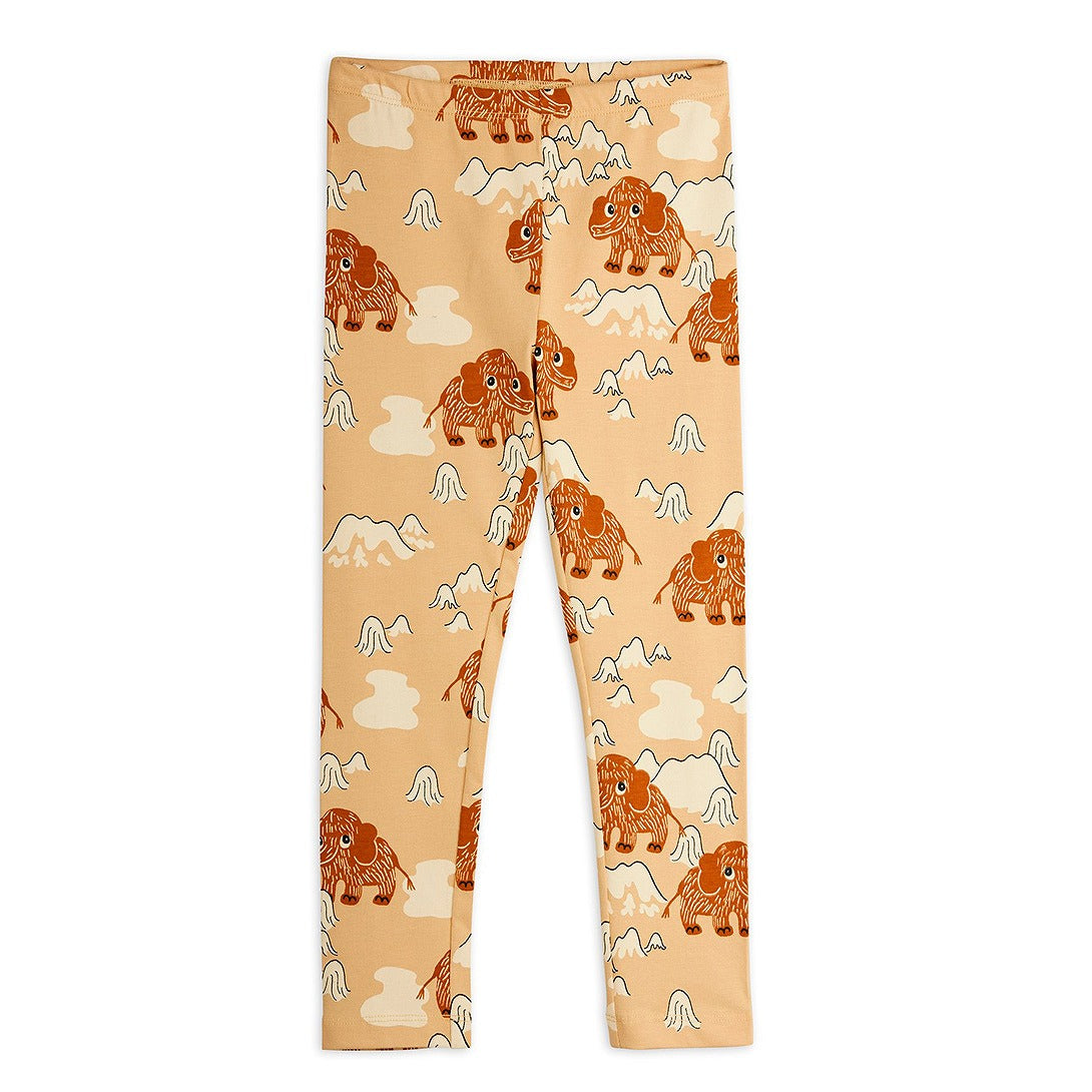 【mini rodini】Mammoth aop leggings Beige レギンス 80/86,92/98,104/110  | Coucoubebe/ククベベ