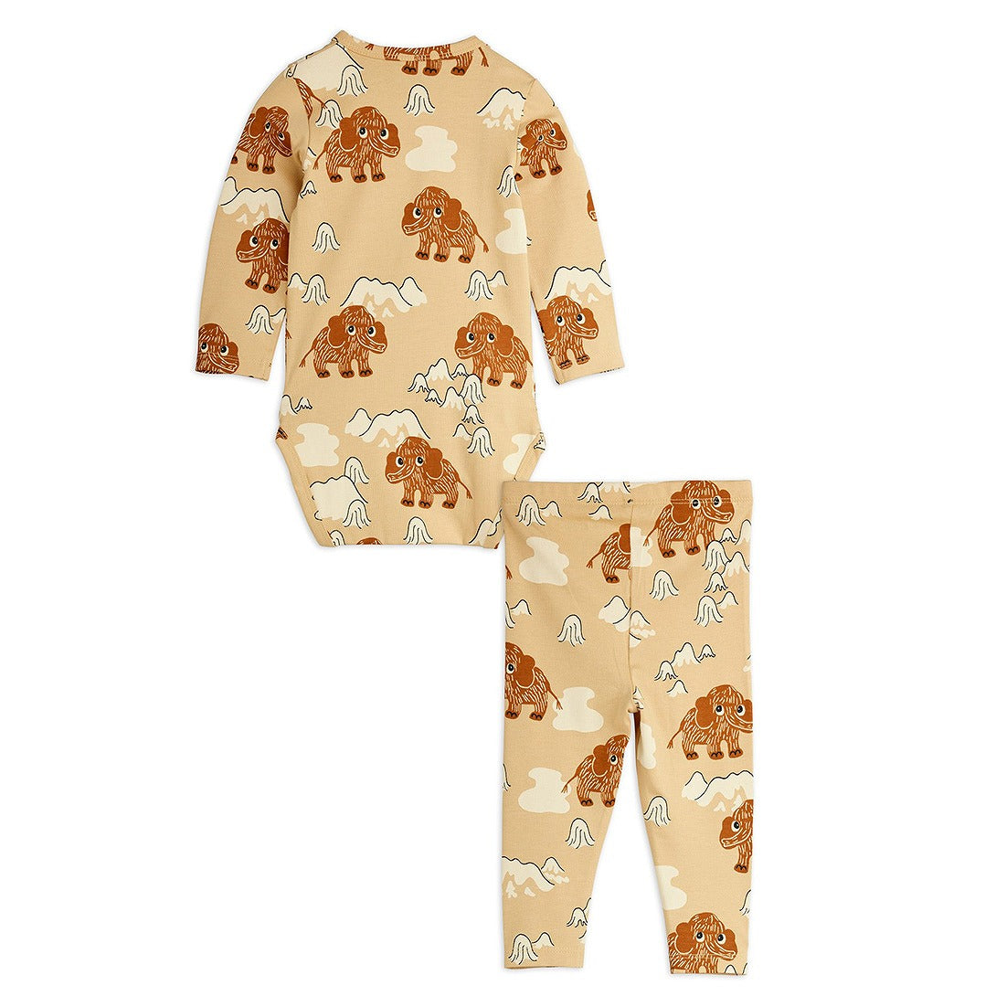 【mini rodini】Mammoth aop baby set Beige ベビー服セット 68/74,80/86  | Coucoubebe/ククベベ