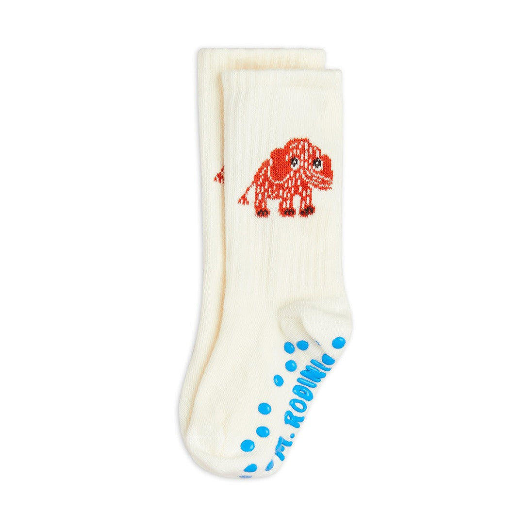 【mini rodini】Mammoth 1-pack anti-slip socks White 靴下 16/19,20/23,24/27  | Coucoubebe/ククベベ