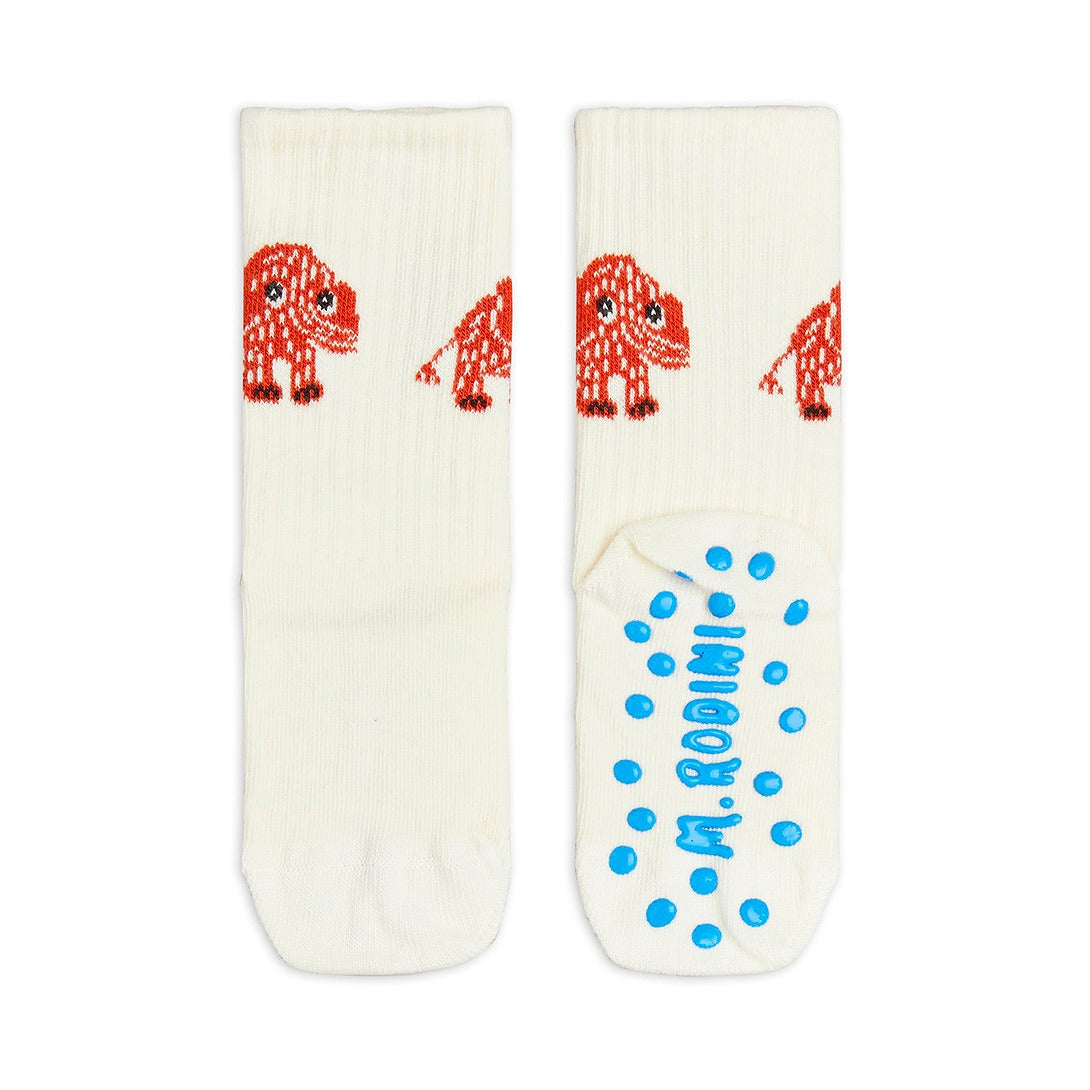 【mini rodini】Mammoth 1-pack anti-slip socks White 靴下 16/19,20/23,24/27  | Coucoubebe/ククベベ