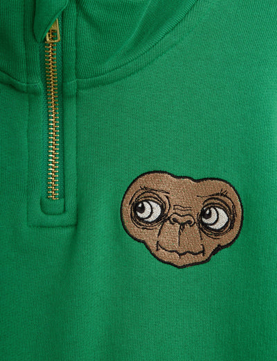 【mini rodini】E.T emb halfzip sweatshirt Green スウェット 92/98,104/110,116/122（Sub Image-3） | Coucoubebe/ククベベ