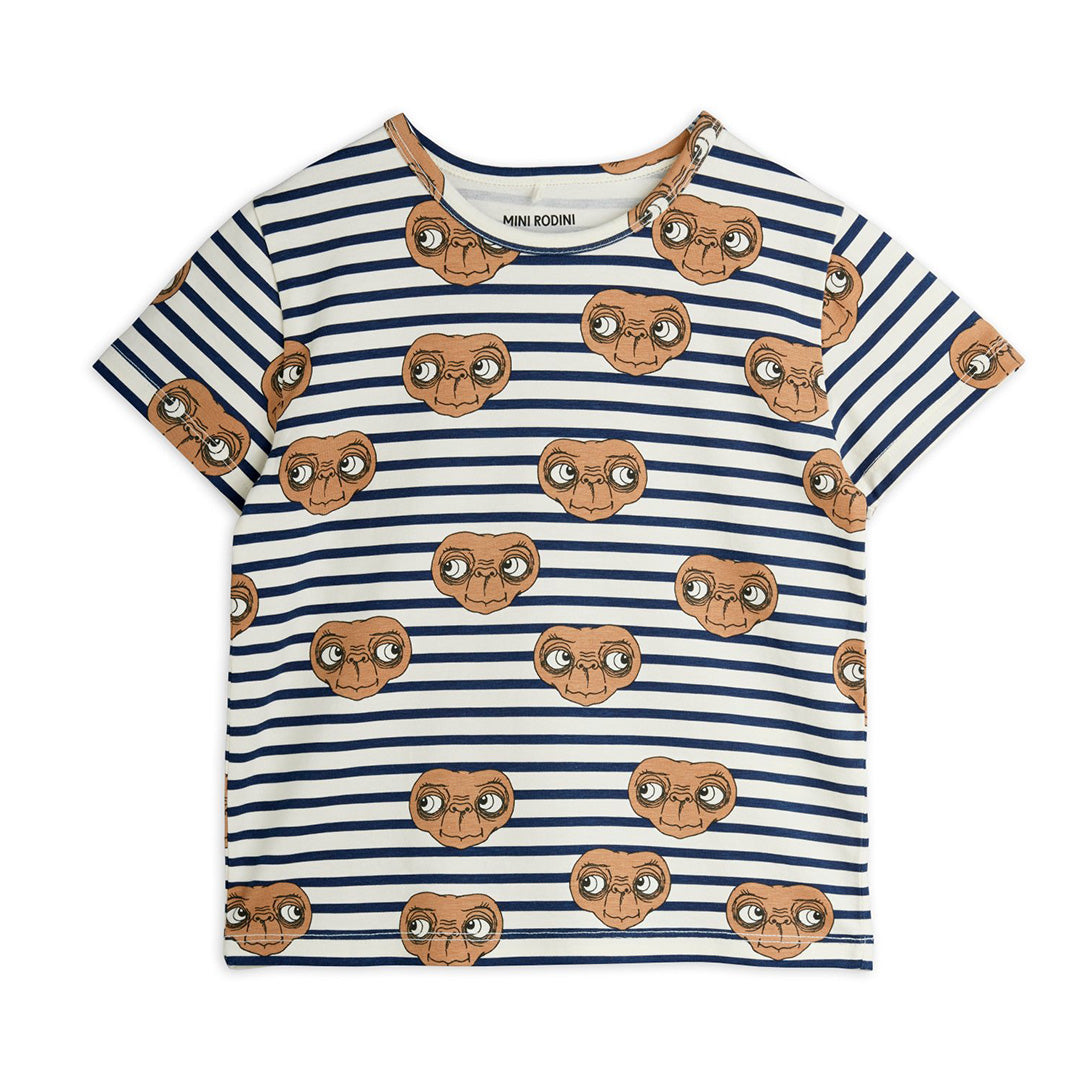 【mini rodini】E.T stripe aop ss tee Multi 半袖Tシャツ 80/86,92/98,104/110,116/122  | Coucoubebe/ククベベ