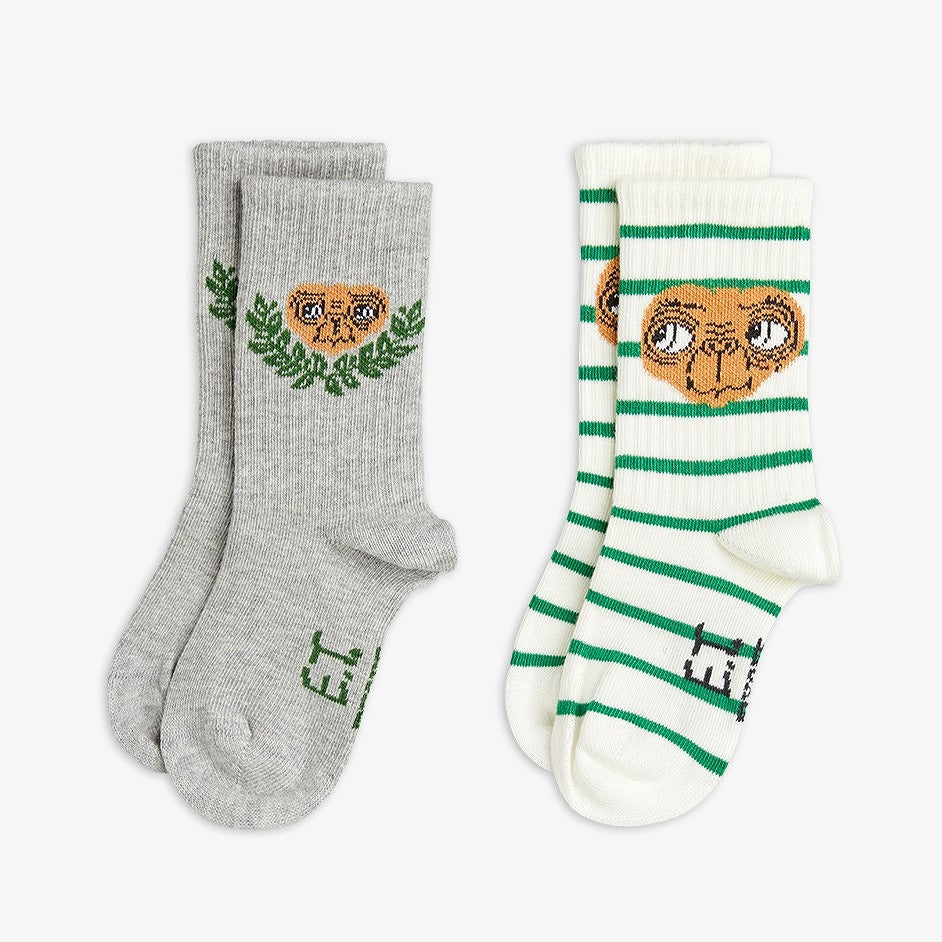 【mini rodini】E.T 2-pack socks Multi 靴下 20/23,24/27,28/31  | Coucoubebe/ククベベ
