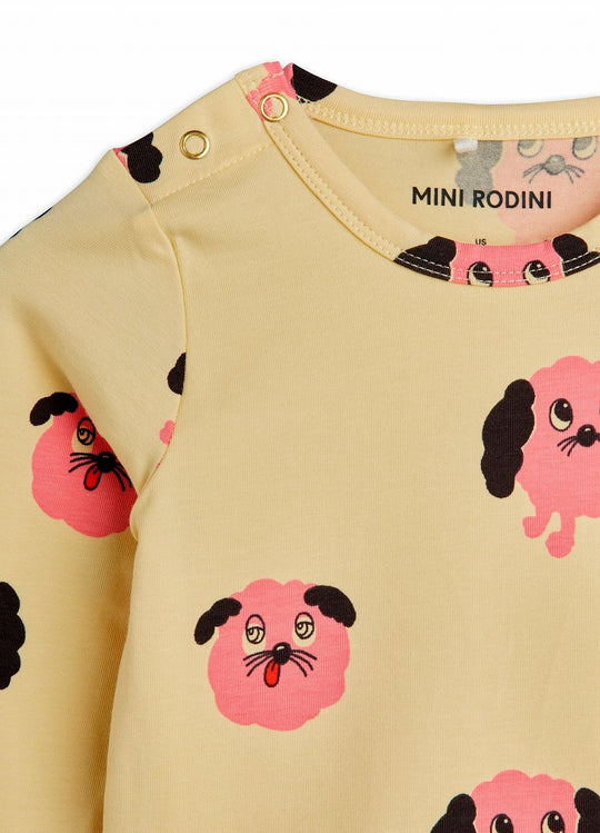 mini rodini】【30%OFF】Doggies aop baby set Yellow ベビー服セット