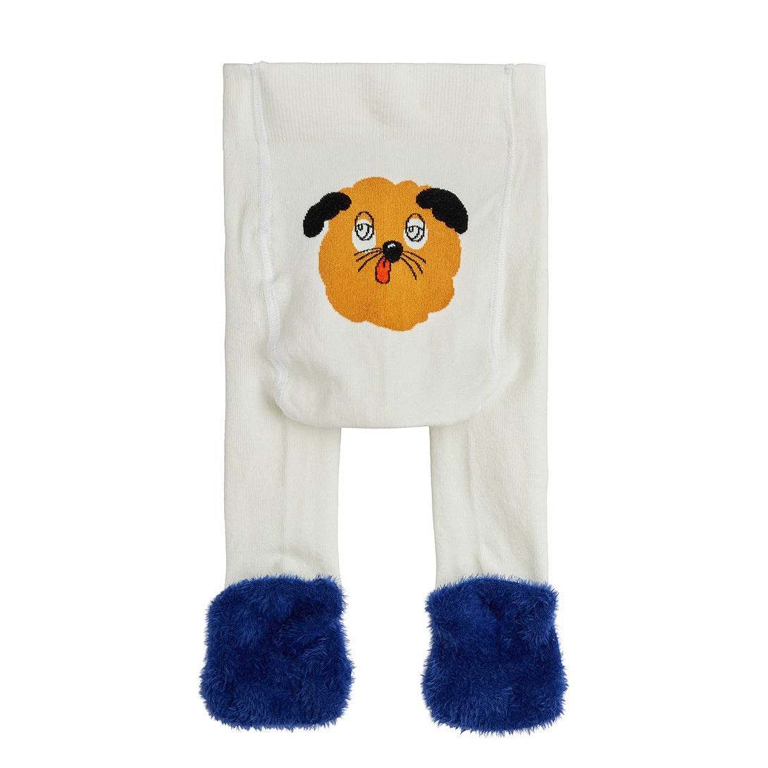 【mini rodini】Doggie anti-slip baby tights Offwhite タイツ 56/62,68/74  | Coucoubebe/ククベベ
