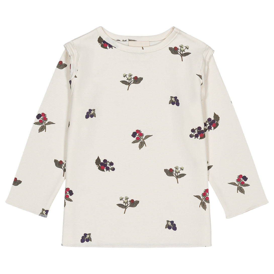 【STUDIO BOHEME】【9月上旬発送】LALA T-SHIRT ECRU/BLACKBERRIES Tシャツ 12m,18m,24m,36m,4y  | Coucoubebe/ククベベ