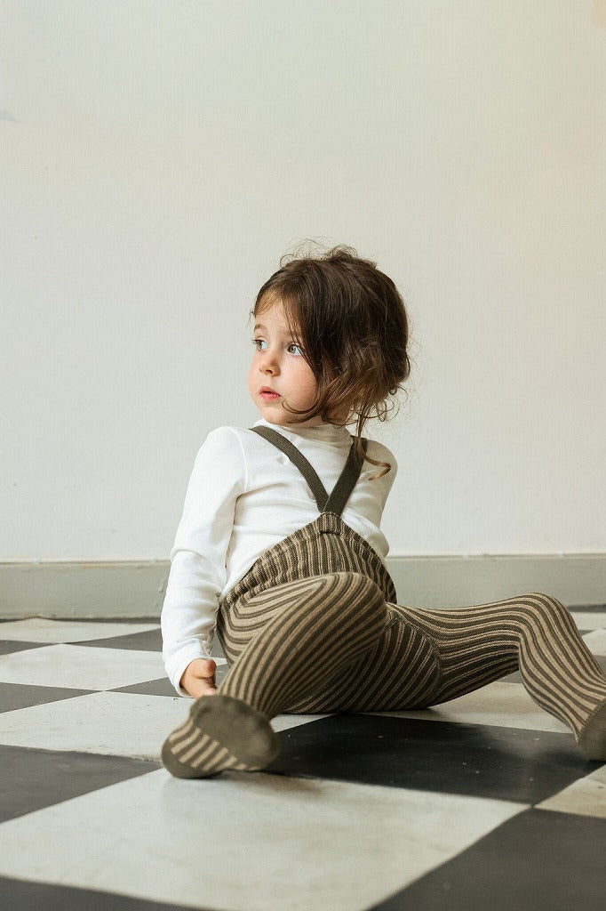 【SILLY Silas】【予約販売】Seaweed Brown×Peanut Striped タイツ 3-6m,6-12m,1-2y  | Coucoubebe/ククベベ