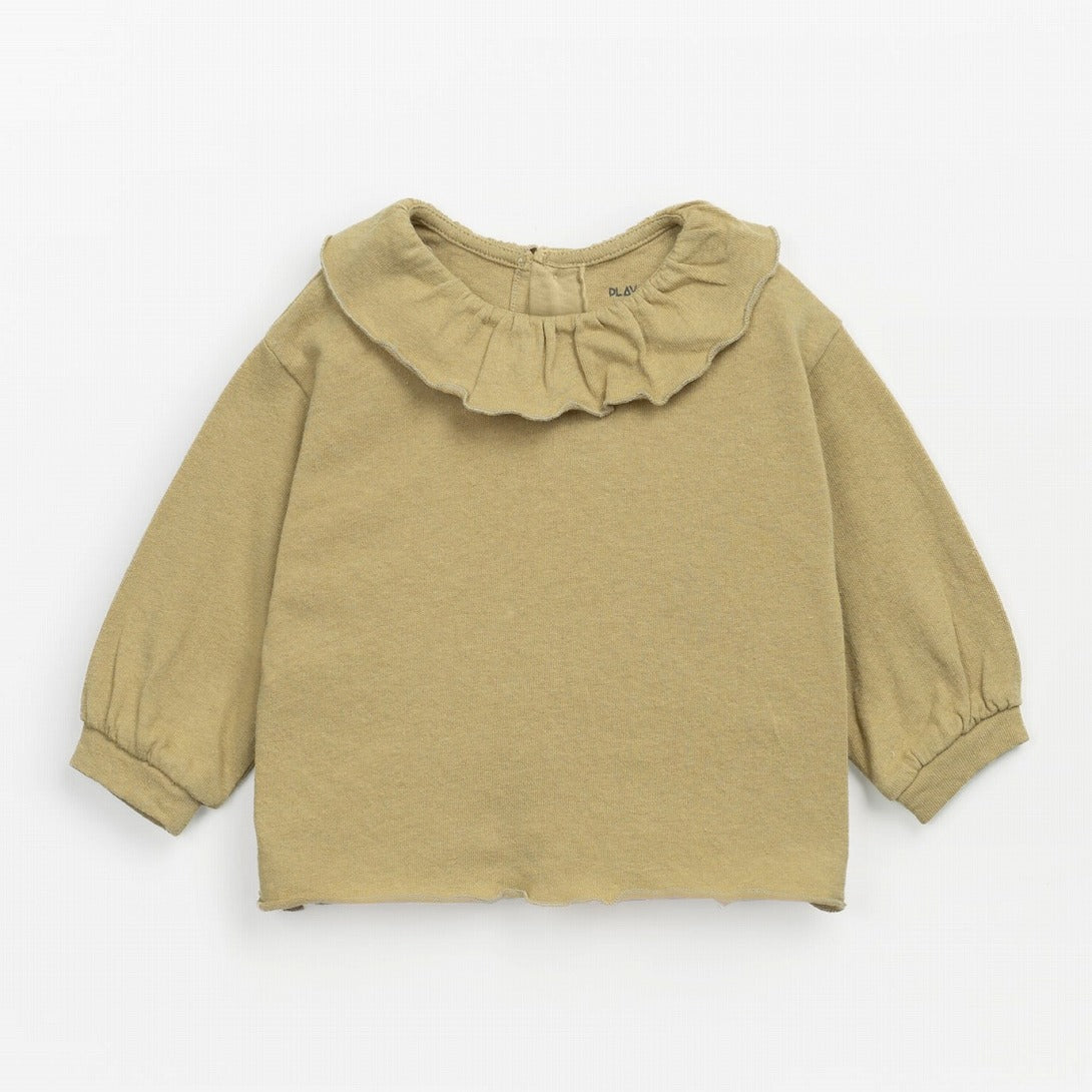【PLAY UP】【40%OFF】Ribbed jersey knit T-shirt khaki yellow 長袖Tシャツ 12m,18m,24m,36m  | Coucoubebe/ククベベ