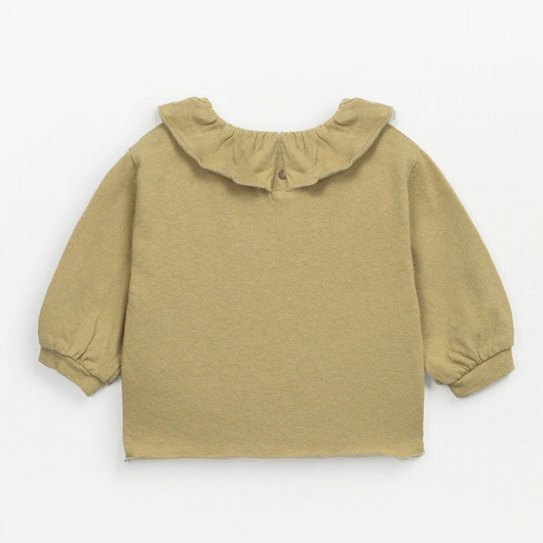 【PLAY UP】【40%OFF】Ribbed jersey knit T-shirt khaki yellow 長袖Tシャツ 12m,18m,24m,36m  | Coucoubebe/ククベベ