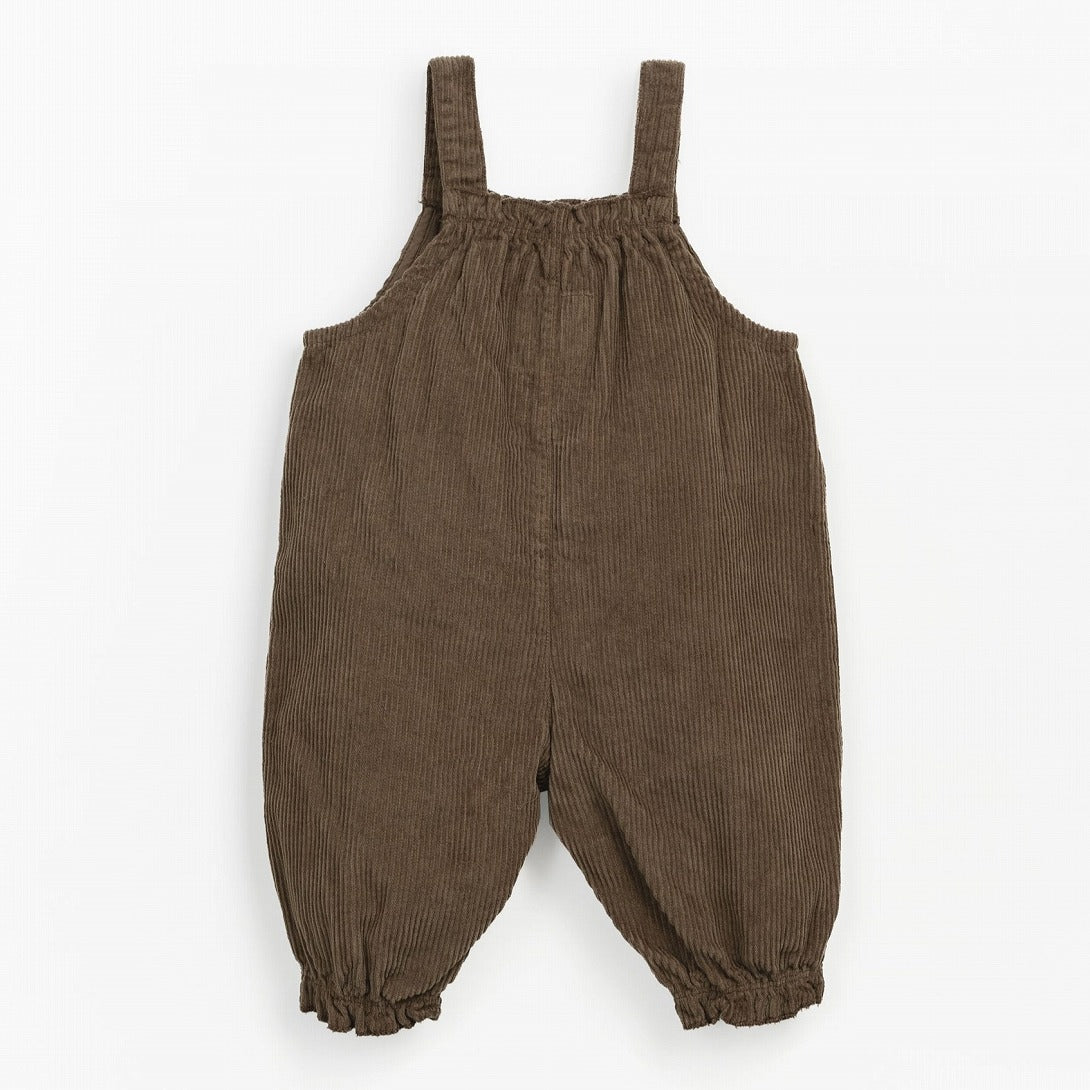 【PLAY UP】【40%OFF】Jumpsuit with coconut button opening brown サロペット 12m,18m,24m,36m  | Coucoubebe/ククベベ