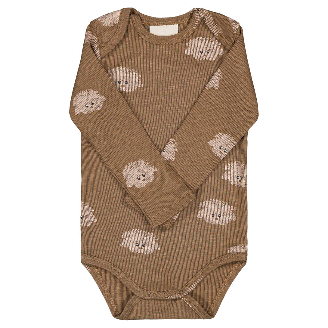 【STUDIO BOHEME】【9月上旬発送】WOODY BODYSUIT MOCHA/DOGS ロンパース 6m,12m  | Coucoubebe/ククベベ