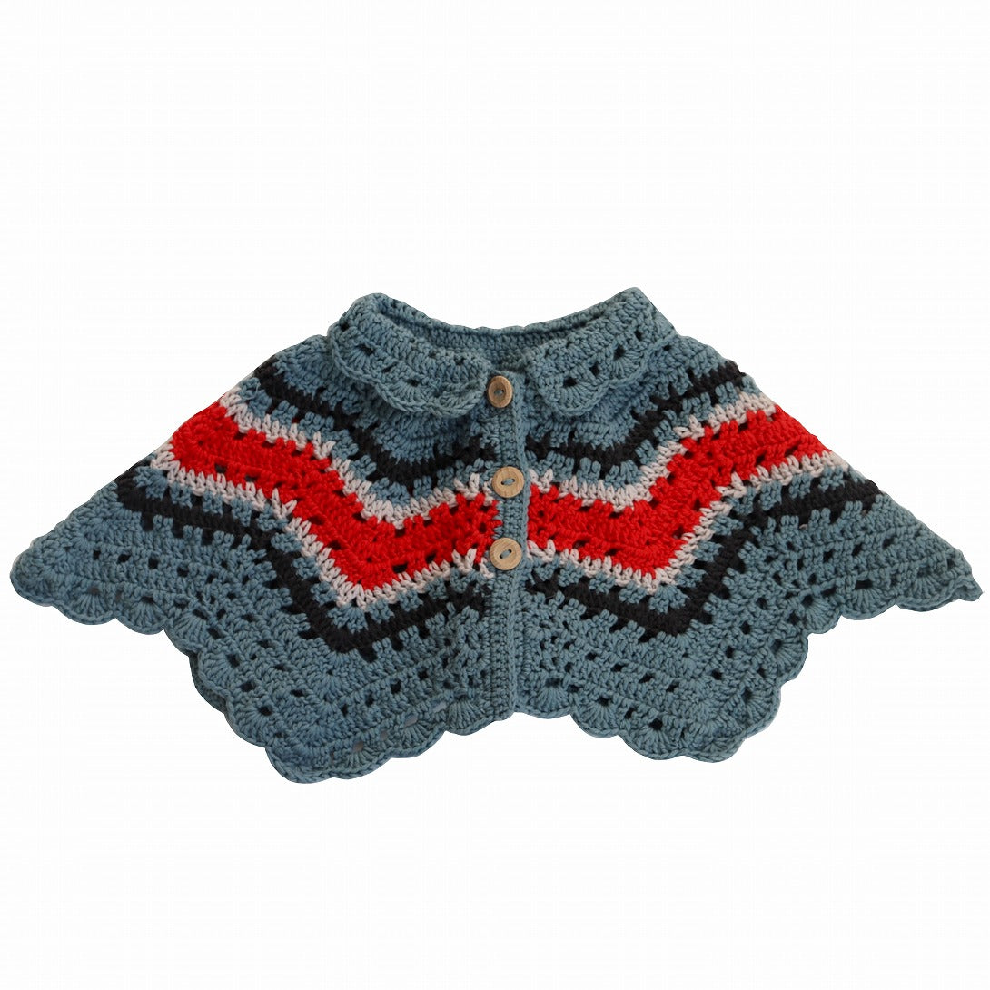 【Kalinka】Jill Pole Capelet Blue Mist/Poppy ケープ  | Coucoubebe/ククベベ