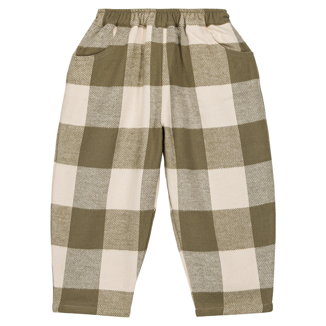 【STUDIO BOHEME】CARROT PANTS KAKI GINGHAM パンツ 12m,18m,24m,36m,4y  | Coucoubebe/ククベベ