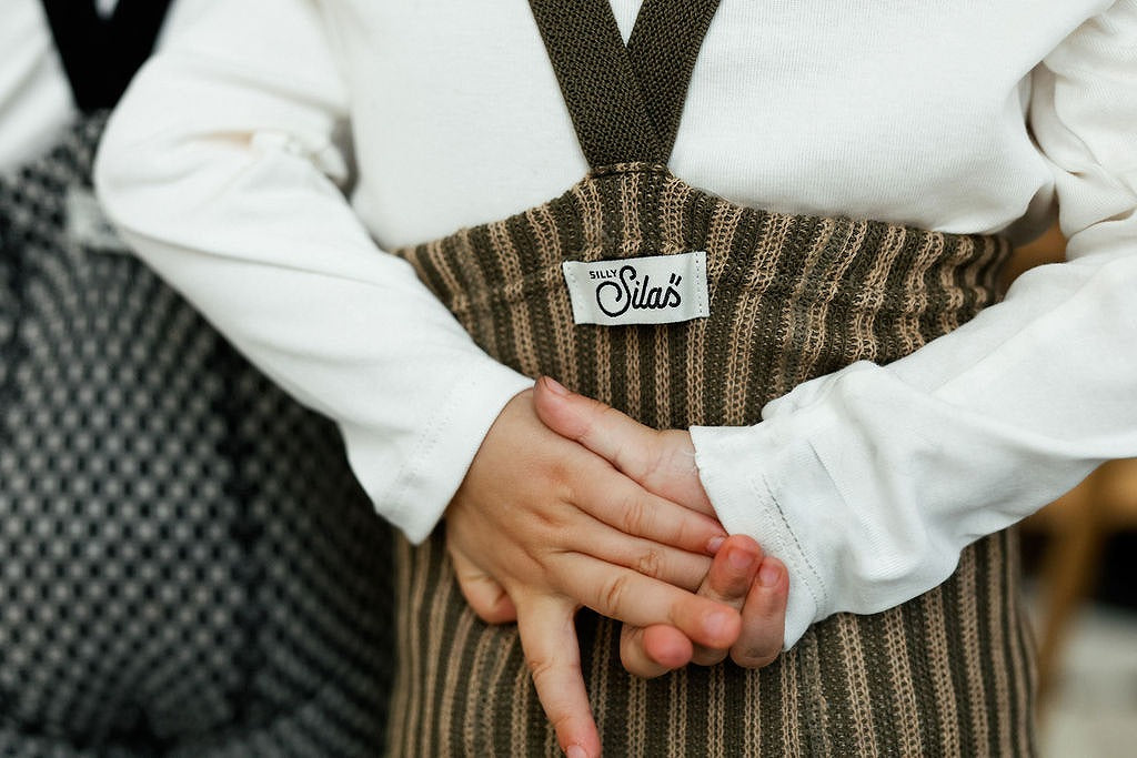 【SILLY Silas】【予約販売】Seaweed Brown×Peanut Striped タイツ 3-6m,6-12m,1-2y  | Coucoubebe/ククベベ