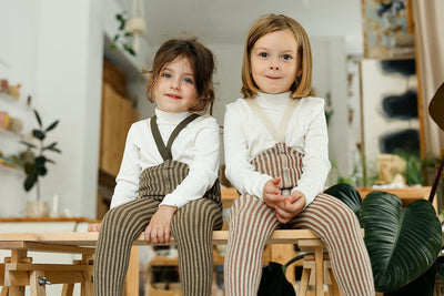 【SILLY Silas】【一部予約販売】Footless Collection Granola×Cream Striped レギンス 6-12m,1-2y,2-3y,3-4y（Sub Image-14） | Coucoubebe/ククベベ