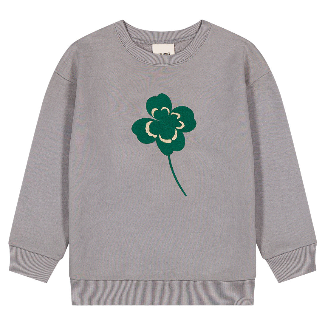 【STUDIO BOHEME】【9月上旬発送】BART SWEAT-SHIRT GREY/embroidery CLOVERS スウェット 12m,18m,24m  | Coucoubebe/ククベベ