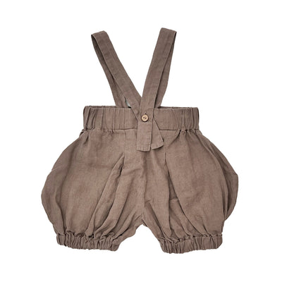 【LA PETITE ALICE】Linen shorts Mateo Moss Green リネンショートパンツサスペンダー付き 86-92,92-98,98-104（Sub Image-2） | Coucoubebe/ククベベ