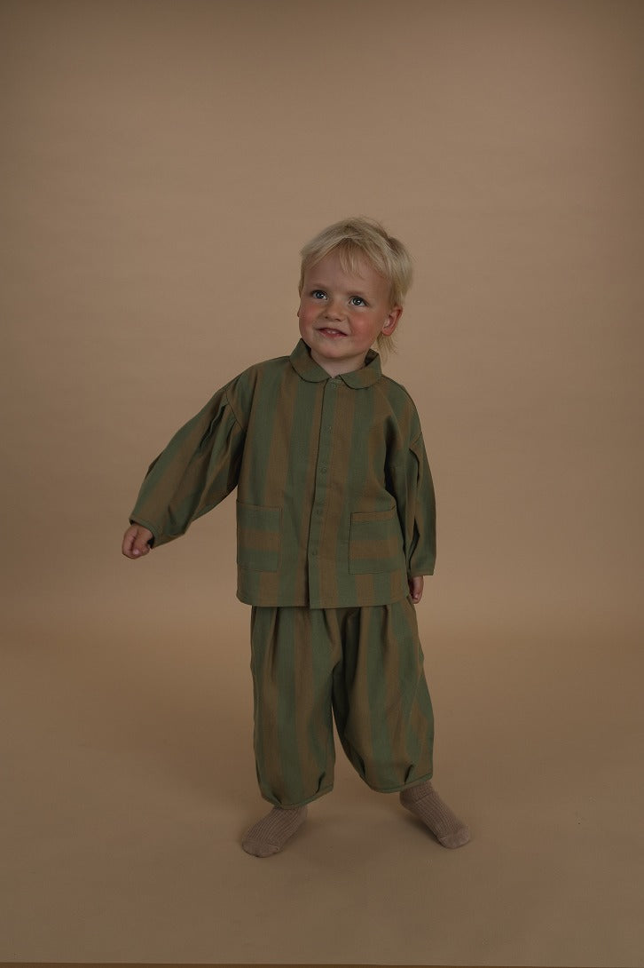 【organic zoo】Woodland Stripes Lodge Shirt シャツ 6-12M,1-2Y,2-3Y,3-4Y,4-5Y  | Coucoubebe/ククベベ