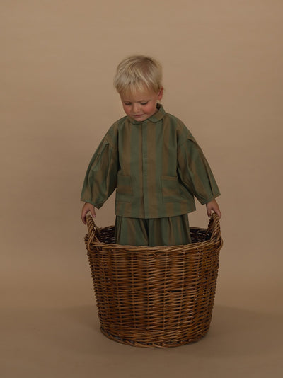 【organic zoo】Woodland Stripes Lodge Shirt シャツ 6-12M,1-2Y,2-3Y,3-4Y,4-5Y（Sub Image-7） | Coucoubebe/ククベベ
