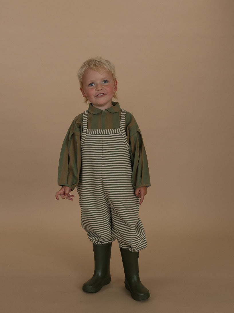 【organic zoo】Fern Stripes Dungarees ダンガリー 1-2Y,2-3Y,3-4Y  | Coucoubebe/ククベベ