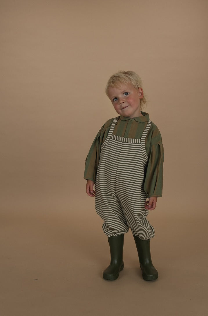 【organic zoo】Fern Stripes Dungarees ダンガリー 1-2Y,2-3Y,3-4Y  | Coucoubebe/ククベベ