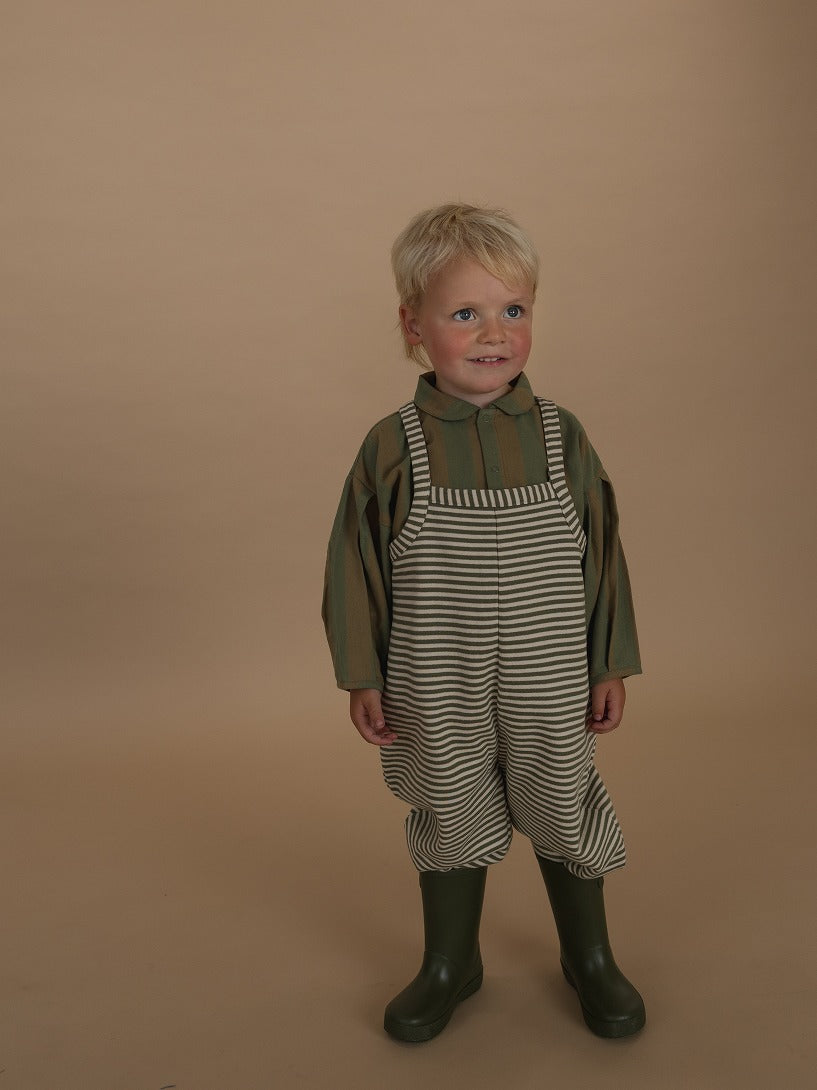 【organic zoo】Fern Stripes Dungarees ダンガリー 1-2Y,2-3Y,3-4Y  | Coucoubebe/ククベベ