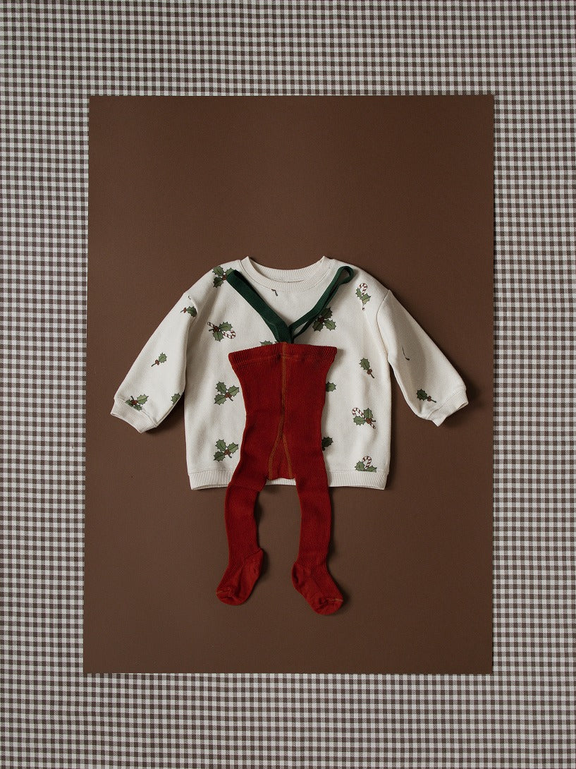 【SILLY Silas】Classic Footed Maple Leaf×Dark Forest Green タイツ 3-6m  | Coucoubebe/ククベベ