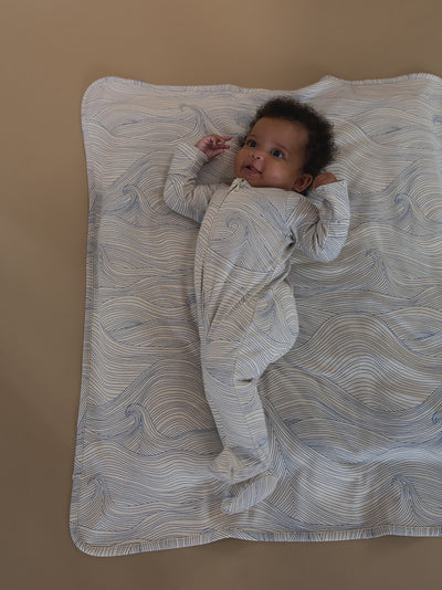 【organic zoo】Seascape Reversible Blanket Undyed ブランケット（Sub Image-3） | Coucoubebe/ククベベ