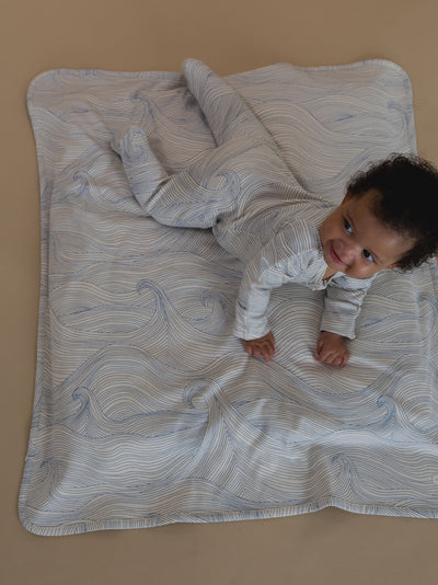 【organic zoo】Seascape Reversible Blanket Undyed ブランケット（Sub Image-4） | Coucoubebe/ククベベ