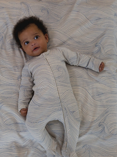 【organic zoo】Seascape Zip Sleepsuit Undyed ロンパース 0-3M,3-6M,6-12M（Sub Image-7） | Coucoubebe/ククベベ