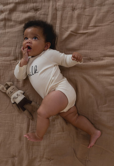 【organic zoo】Undyed Milk Bodysuit ロンパース NB,0-3M,3-6M,6-12M（Sub Image-8） | Coucoubebe/ククベベ
